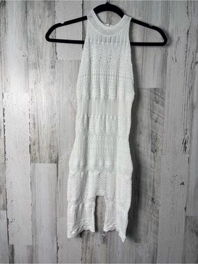 Free People Intimately Ivory Textured Knit Tank Romper XS